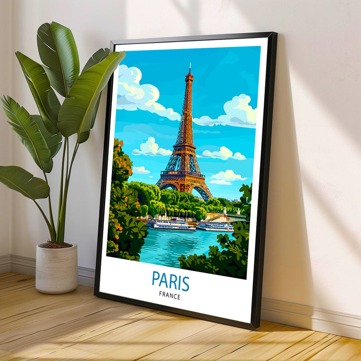 Paris France Travel Print Paris Wall Art Eiffel Tower Art France Travel Poster Paris Home Decor French Illustration Parisian Art Print