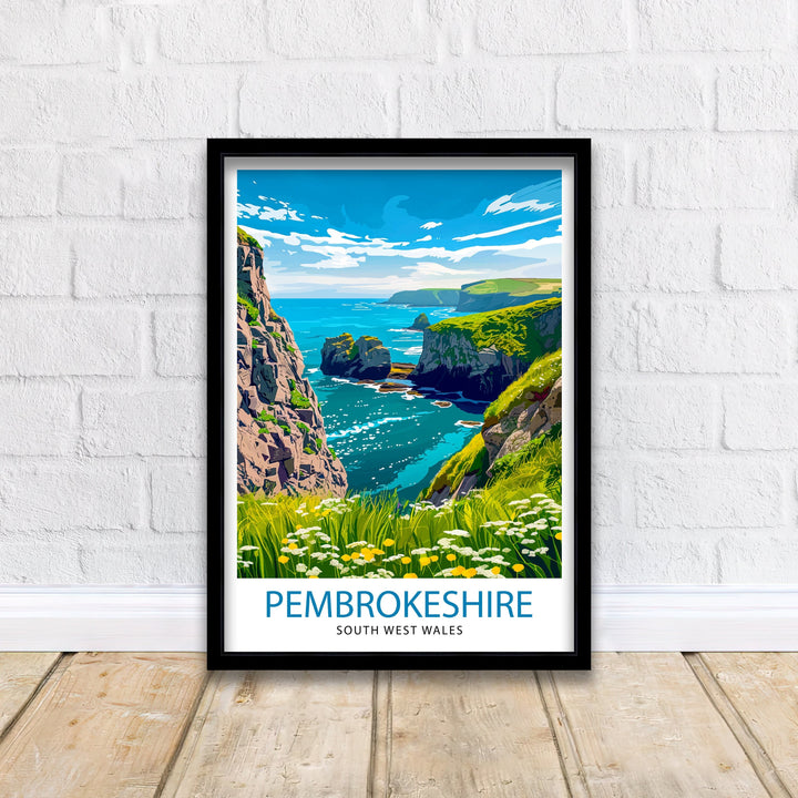 Pembrokeshire Wales Travel Poster