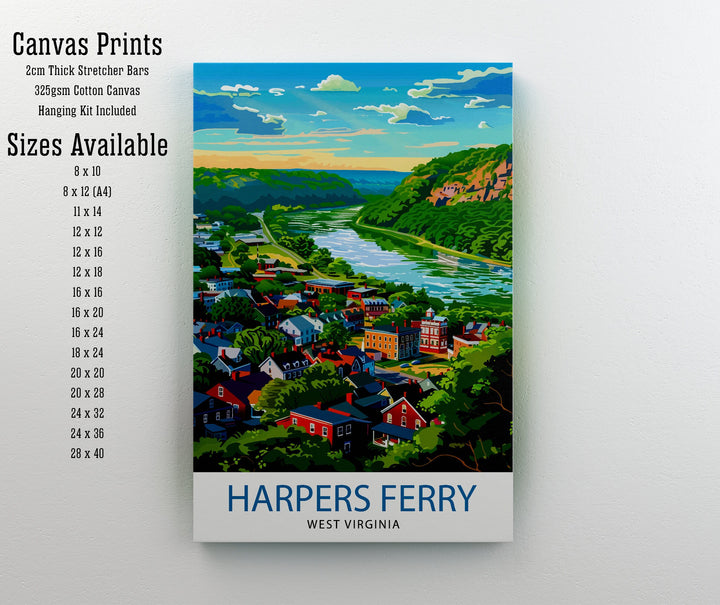 Harpers Ferry West Virginia Travel Print Wall Decor Wall Art Harpers Ferry Wall Hanging Home Décor Harpers Ferry Gift Art Lovers West