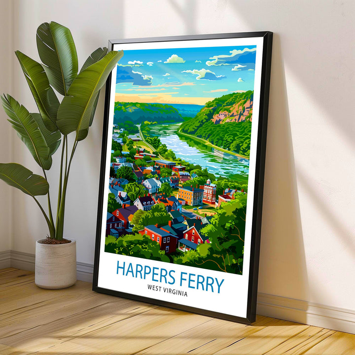 Harpers Ferry West Virginia Travel Print Wall Decor Wall Art Harpers Ferry Wall Hanging Home Décor Harpers Ferry Gift Art Lovers West