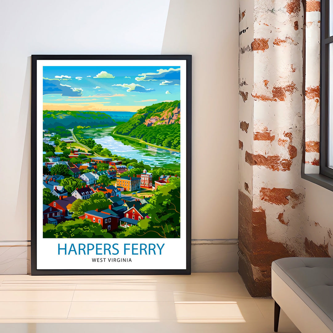 Harpers Ferry West Virginia Travel Print Wall Decor Wall Art Harpers Ferry Wall Hanging Home Décor Harpers Ferry Gift Art Lovers West