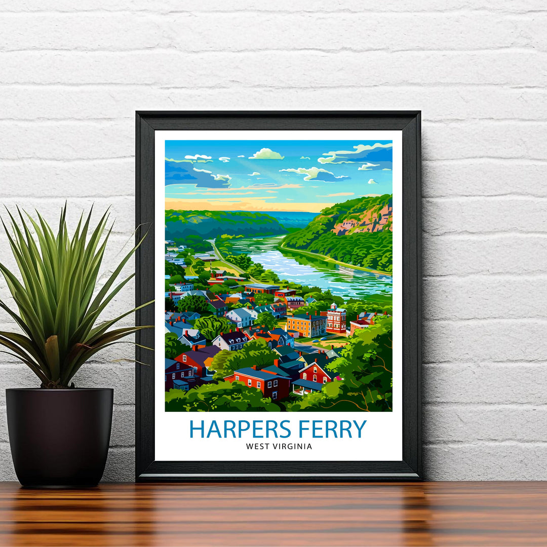 Harpers Ferry West Virginia Travel Print Wall Decor Wall Art Harpers Ferry Wall Hanging Home Décor Harpers Ferry Gift Art Lovers West