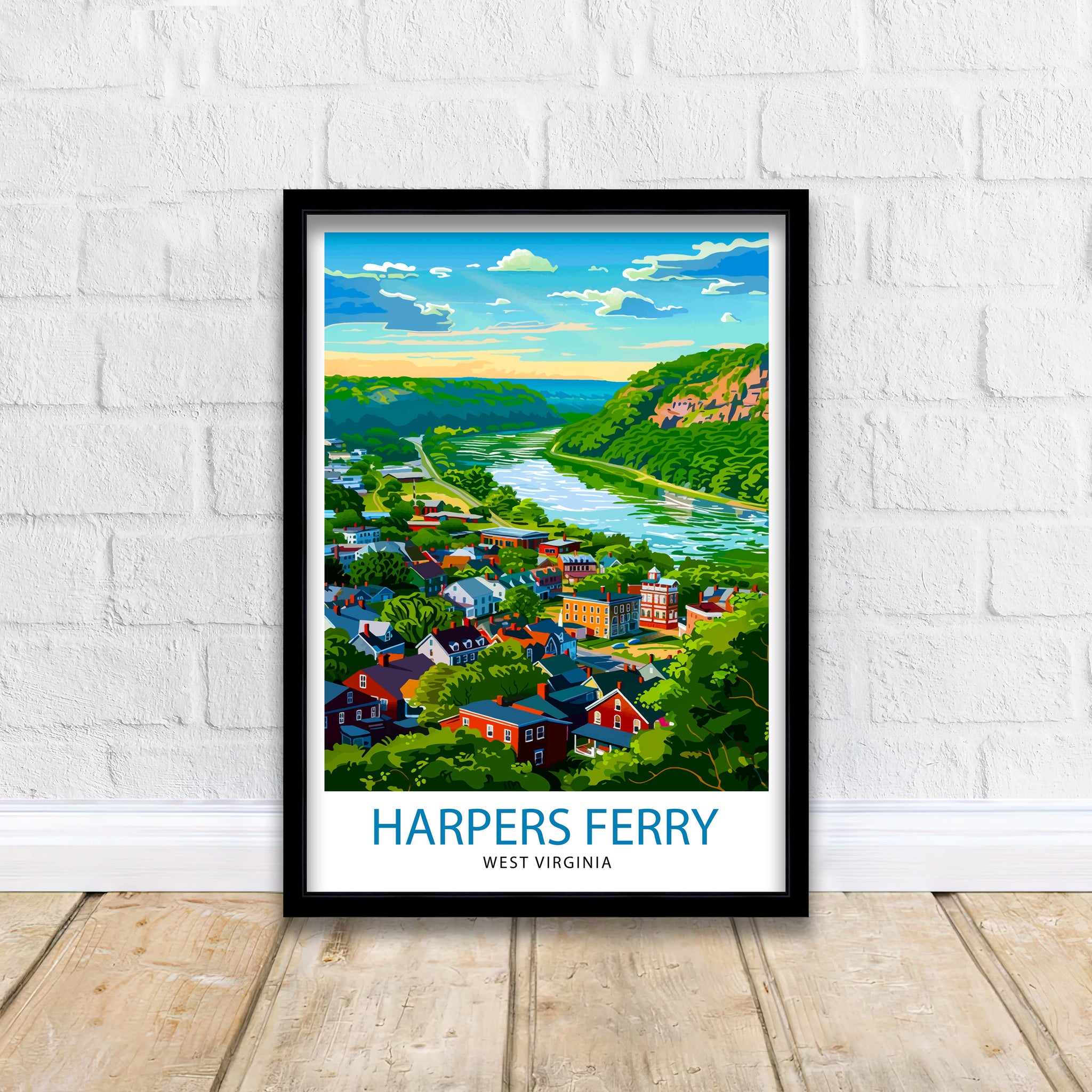 Harpers Ferry West Virginia Travel Print Wall Decor Wall Art Harpers Ferry Wall Hanging Home Décor Harpers Ferry Gift Art Lovers West