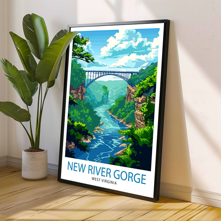 New River Gorge Bridge West Virginia Travel Poster