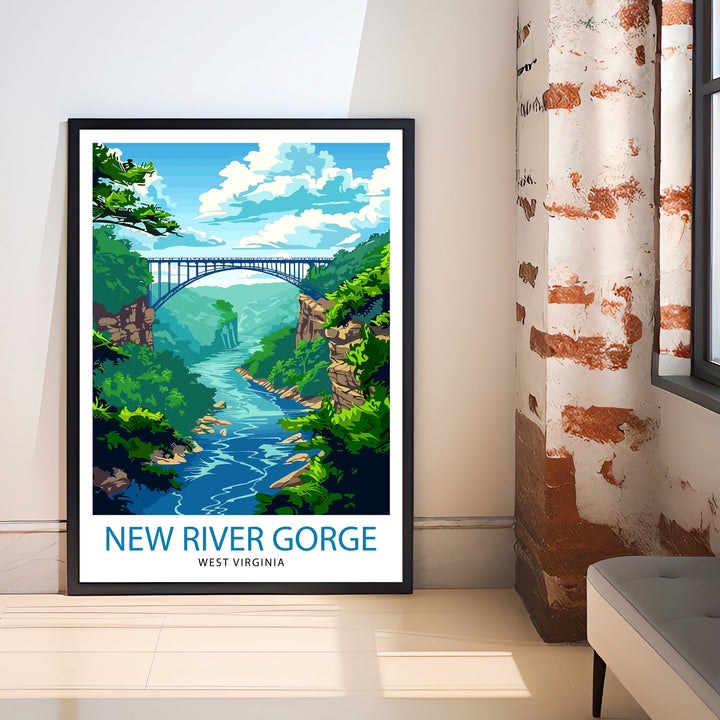 New River Gorge Bridge West Virginia Travel Poster