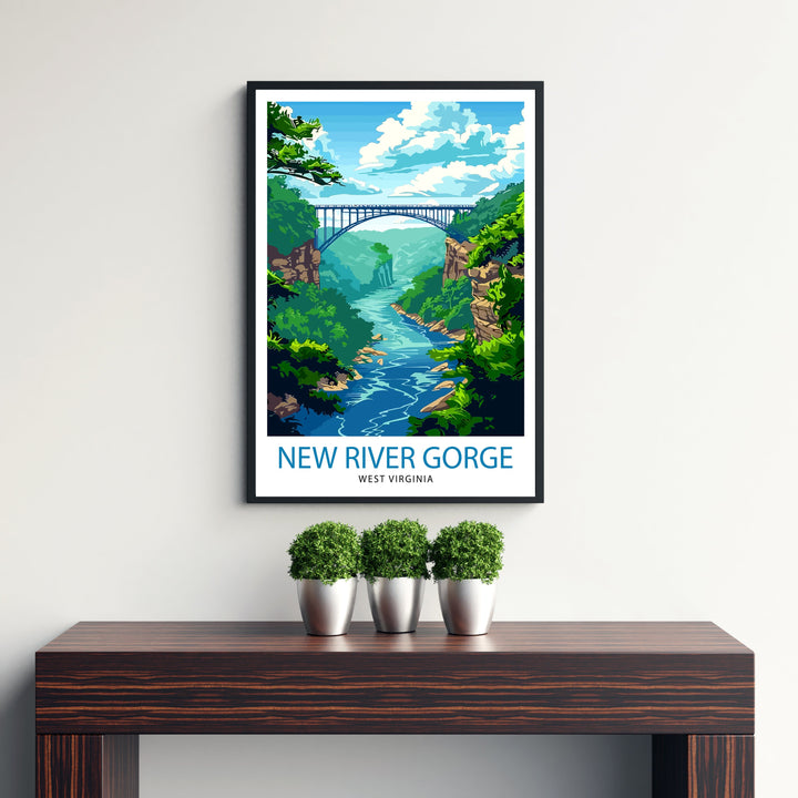 New River Gorge Bridge West Virginia Travel Poster