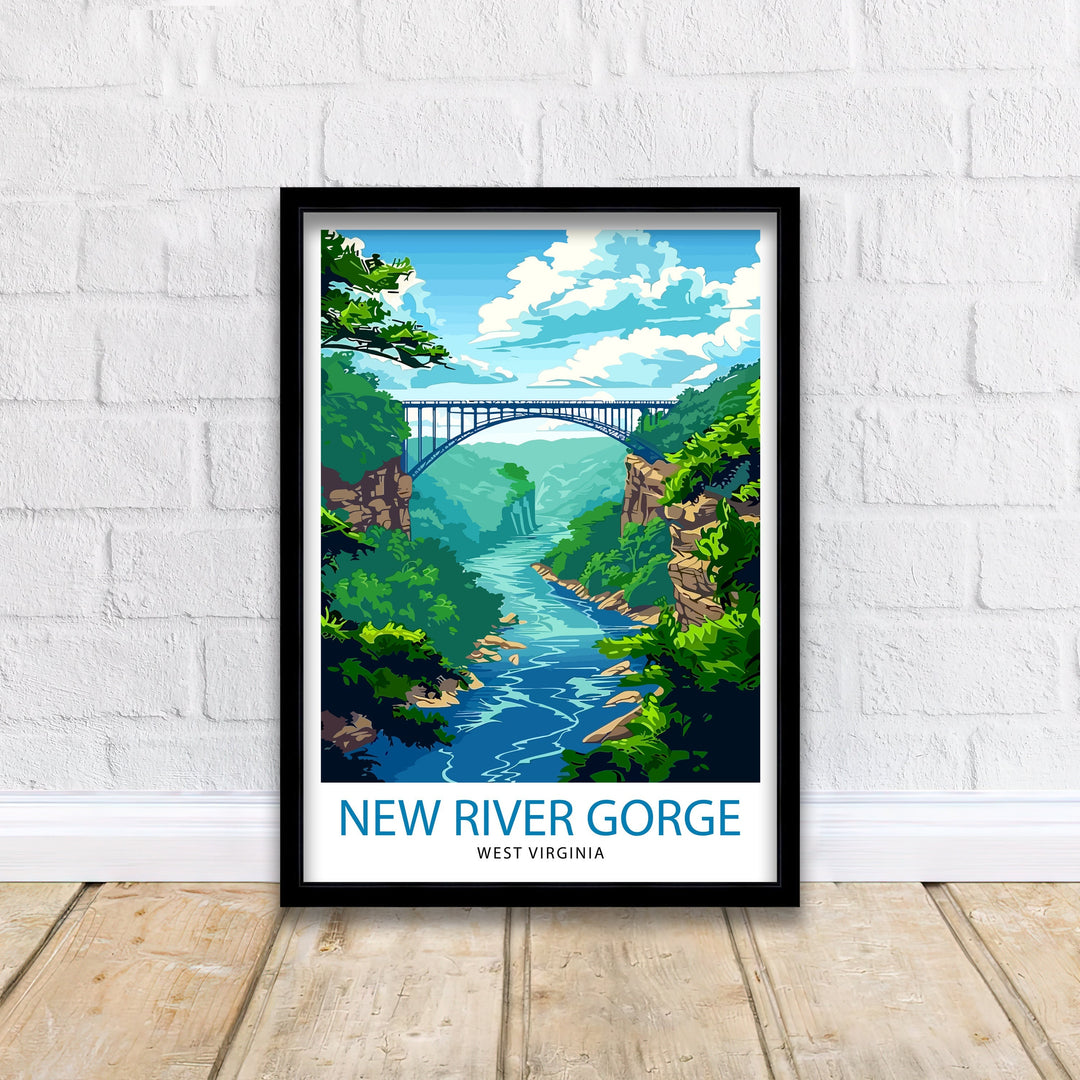 New River Gorge Bridge West Virginia Travel Print Wall Decor Wall Art New River Gorge Bridge Wall Hanging Home Décor New River Gorge Bridge