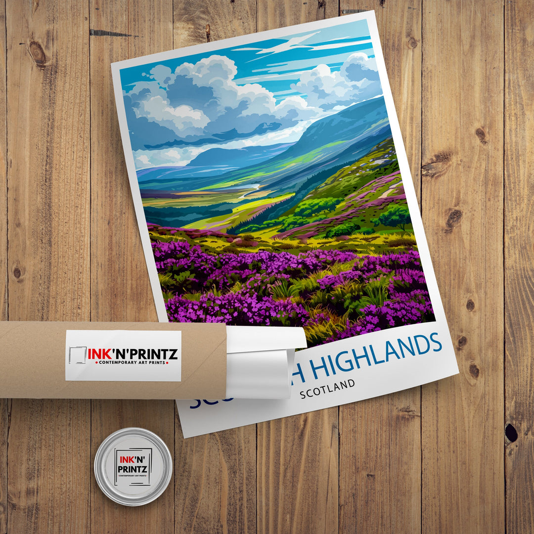 Scottish Highlands Travel Print Wall Decor Wall Art Scottish Highlands Wall Hanging Home Décor Scottish Highlands Gift Art Lovers Scotland