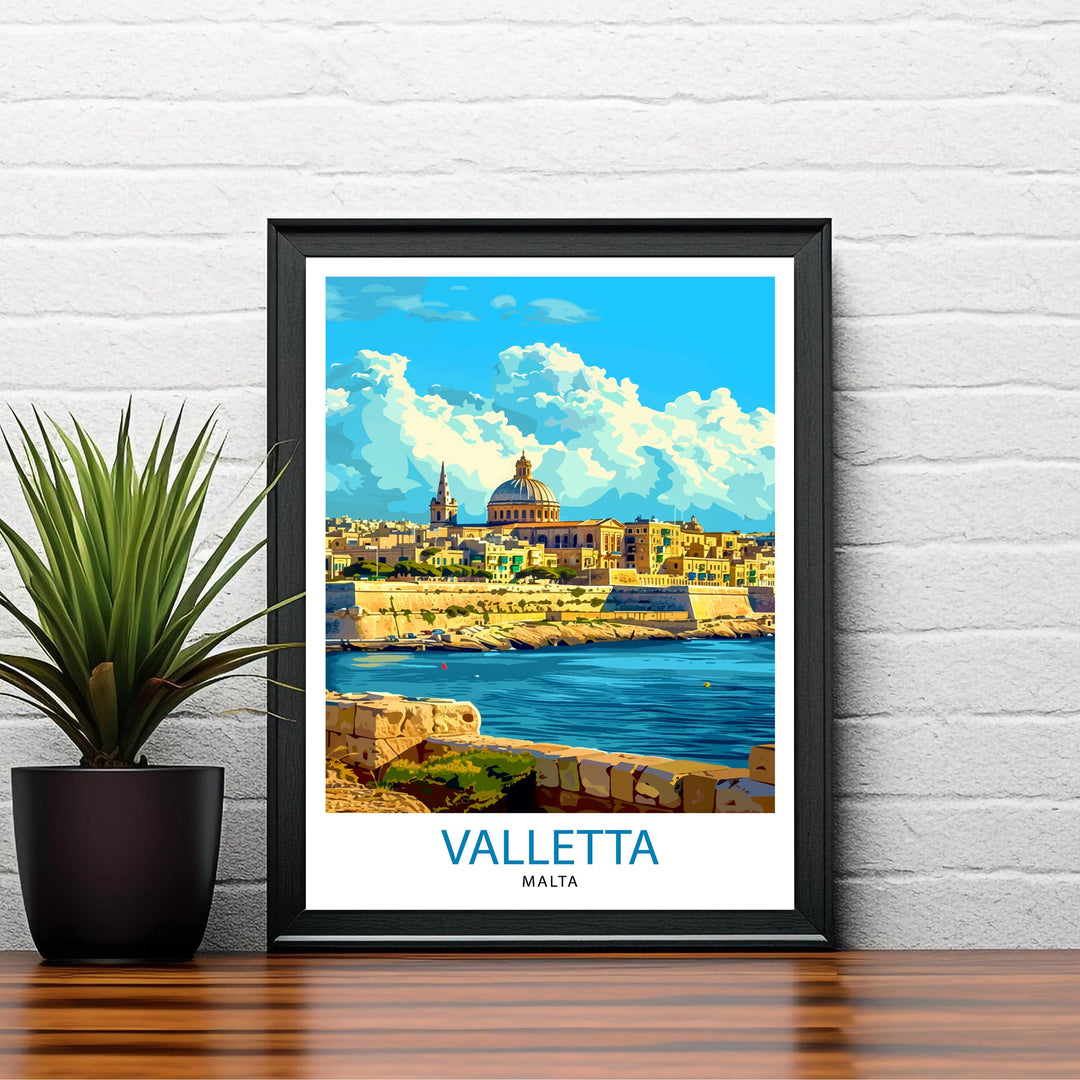 Valletta Malta Travel Print Wall Decor Wall Art Valletta Wall Hanging Home Décor Valletta Gift Art Lovers Malta Art Lover Gift Print Art