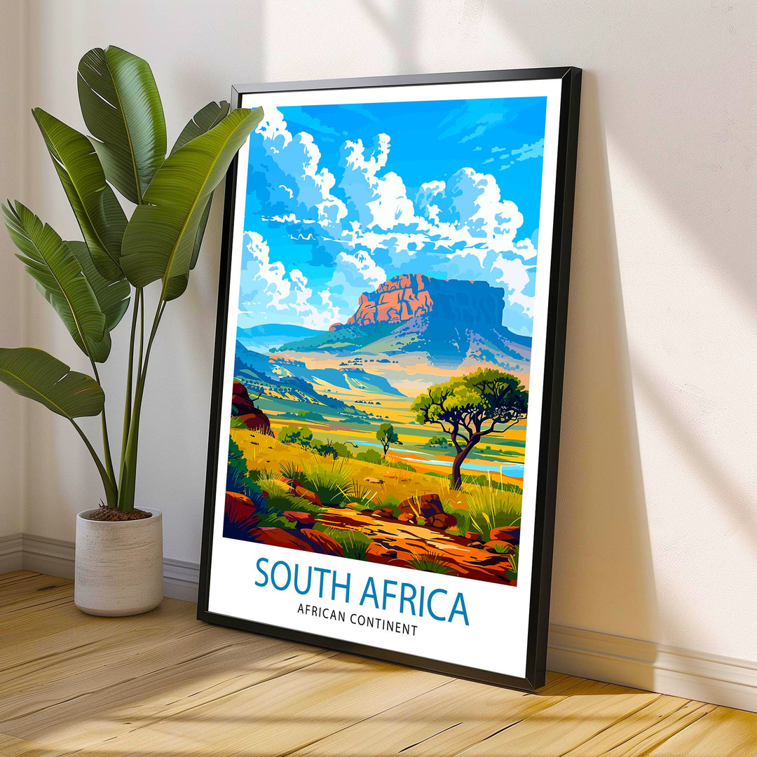 South Africa Travel Print Wall Decor Wall Art South Africa Wall Hanging Home Décor South Africa Gift Art Lovers South Africa Art Lover