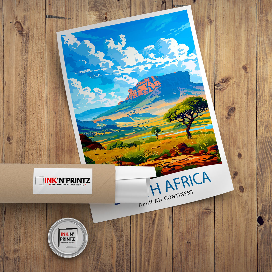 South Africa Travel Print Wall Decor Wall Art South Africa Wall Hanging Home Décor South Africa Gift Art Lovers South Africa Art Lover