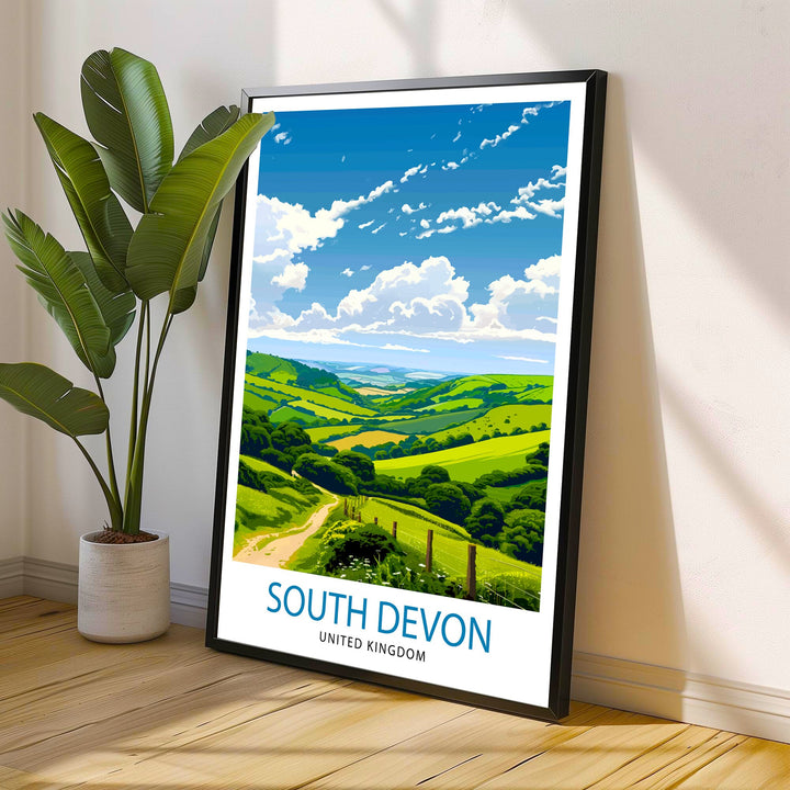 South Devon England Travel Print Wall Decor Wall Art South Devon Wall Hanging Home Décor South Devon Gift Art Lovers UK Art Lover Gift