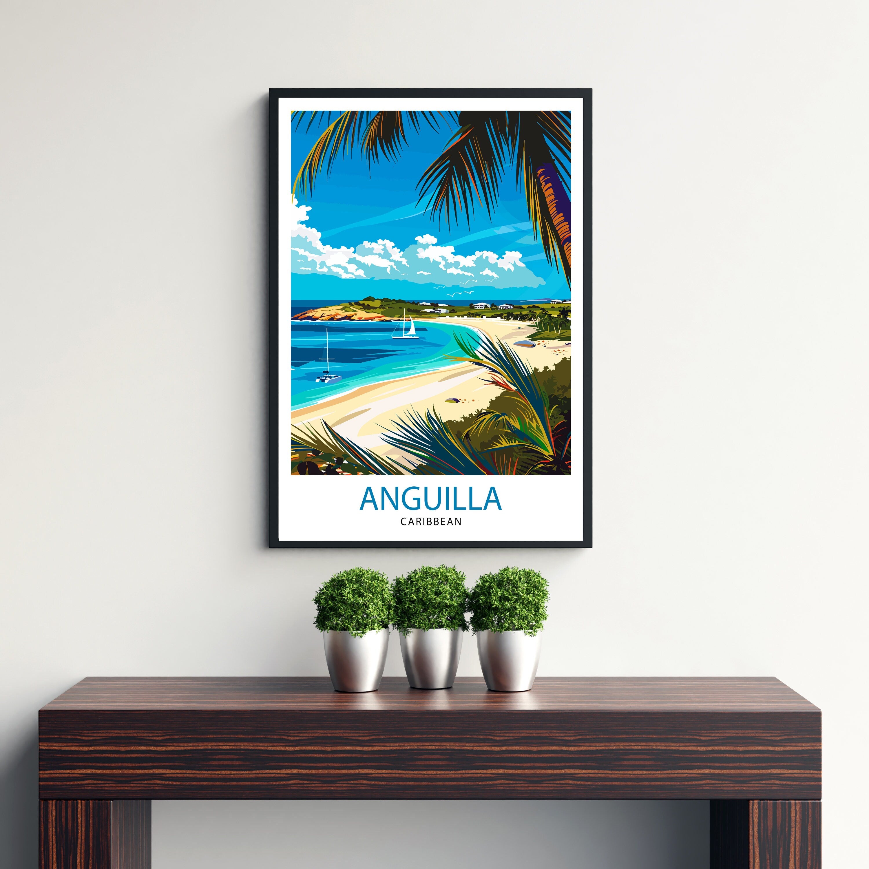 Anguilla Travel Print Wall Decor Wall Art Anguilla Wall Hanging Home Décor Anguilla Gift Art Lovers Caribbean Art Lover Gift Print Art