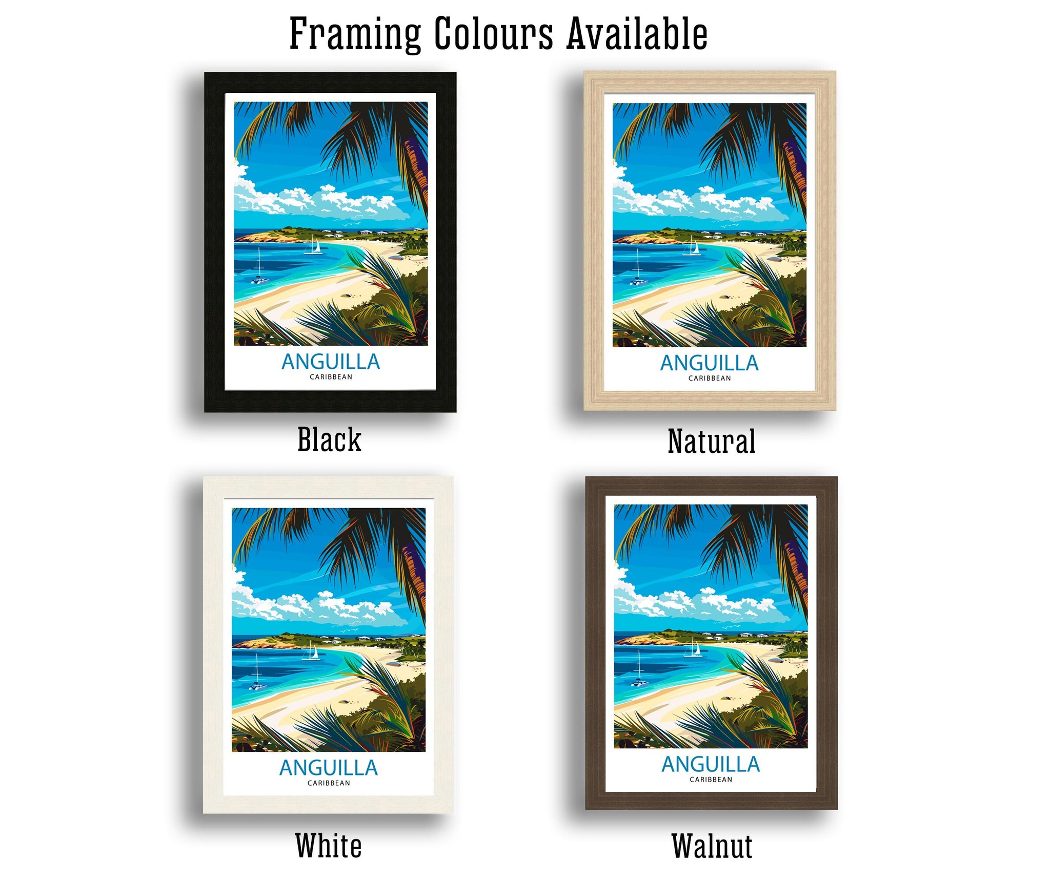 Anguilla Travel Print Wall Decor Wall Art Anguilla Wall Hanging Home Décor Anguilla Gift Art Lovers Caribbean Art Lover Gift Print Art