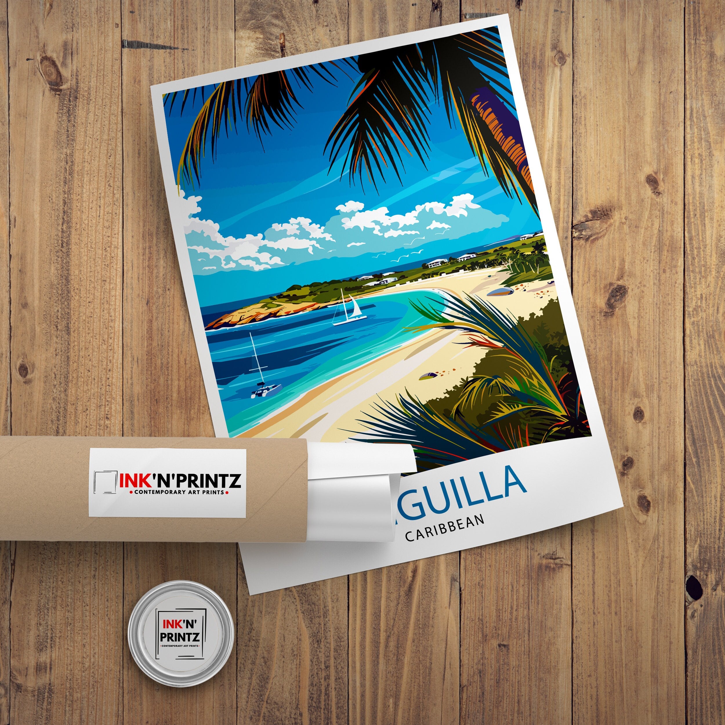 Anguilla Travel Print Wall Decor Wall Art Anguilla Wall Hanging Home Décor Anguilla Gift Art Lovers Caribbean Art Lover Gift Print Art