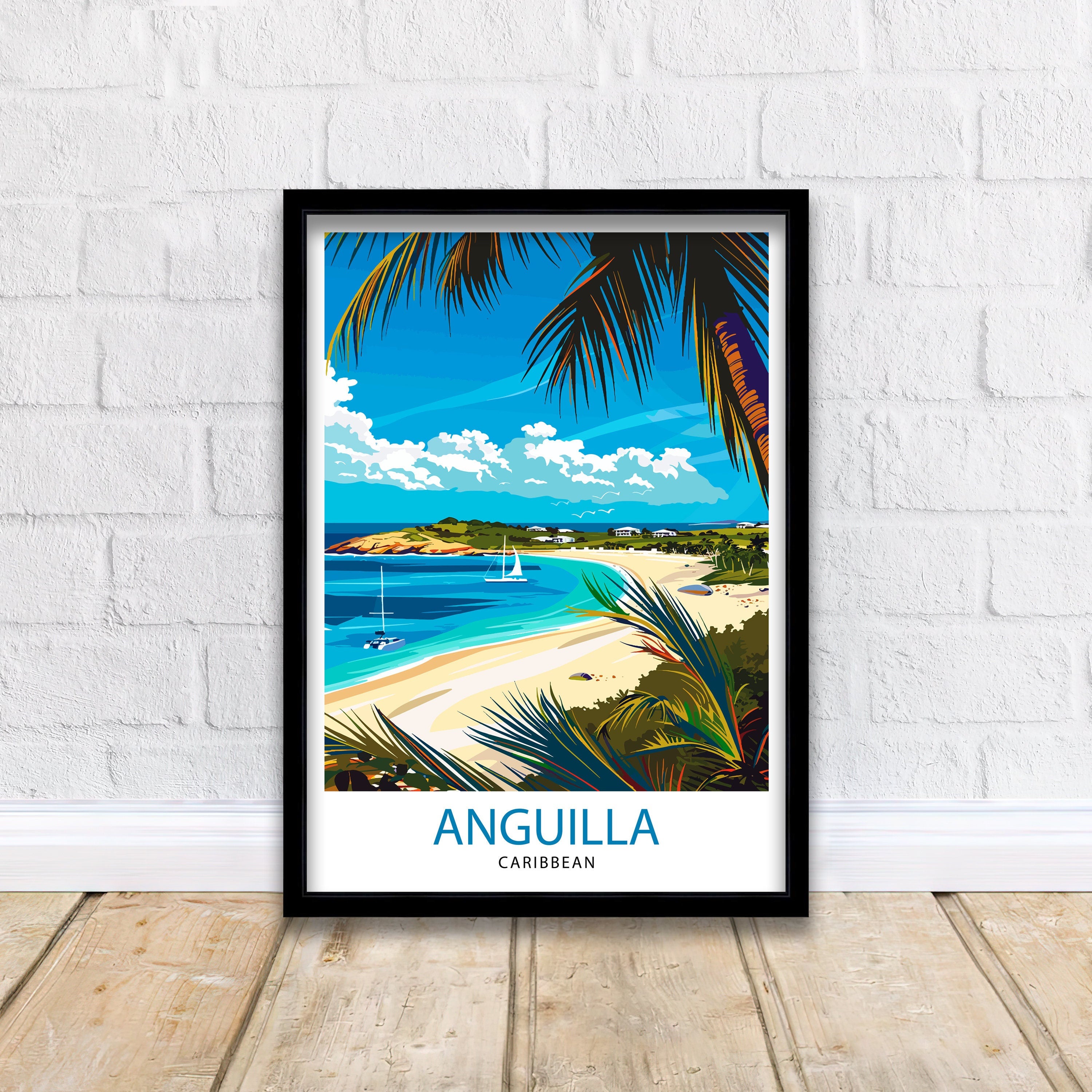 Anguilla Travel Print Wall Decor Wall Art Anguilla Wall Hanging Home Décor Anguilla Gift Art Lovers Caribbean Art Lover Gift Print Art
