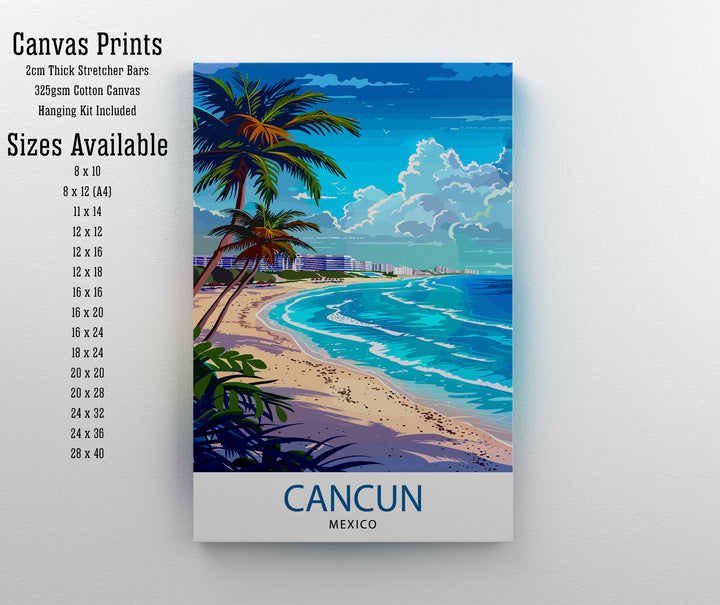 Cancun Mexico Travel Print Wall Decor Wall Art Cancun Wall Hanging Home Décor Cancun Gift Art Lovers Mexico Art Lover Gift Print Art