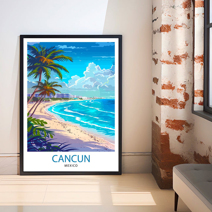 Cancun Mexico Travel Print Wall Decor Wall Art Cancun Wall Hanging Home Décor Cancun Gift Art Lovers Mexico Art Lover Gift Print Art