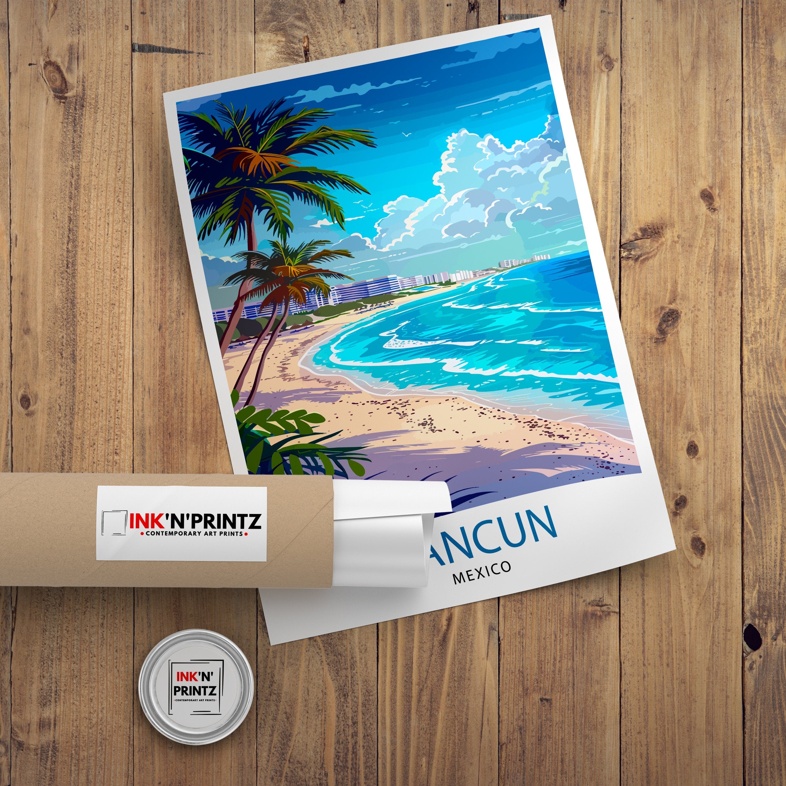 Cancun Mexico Travel Print Wall Decor Wall Art Cancun Wall Hanging Home Décor Cancun Gift Art Lovers Mexico Art Lover Gift Print Art