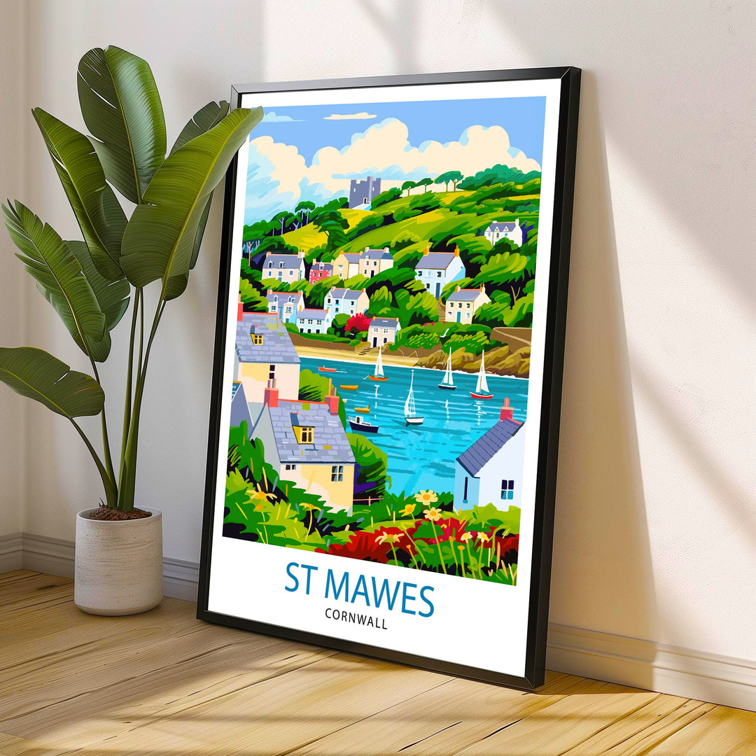 St Mawes Cornwall Travel Print Wall Decor Wall Art St Mawes Wall Hanging Home Décor St Mawes Gift Art Lovers UK Art Lover Gift Print