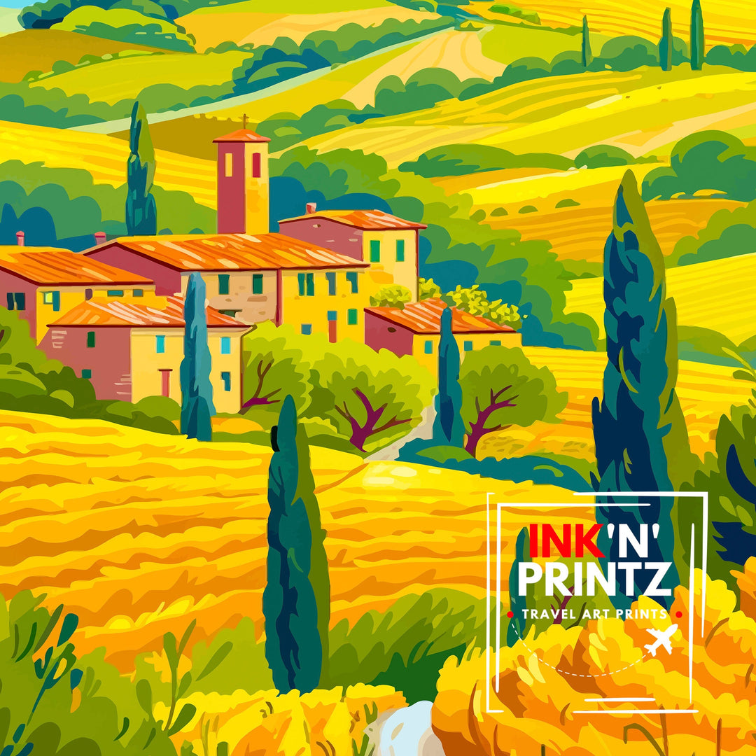 Tuscany Italy Travel Poster