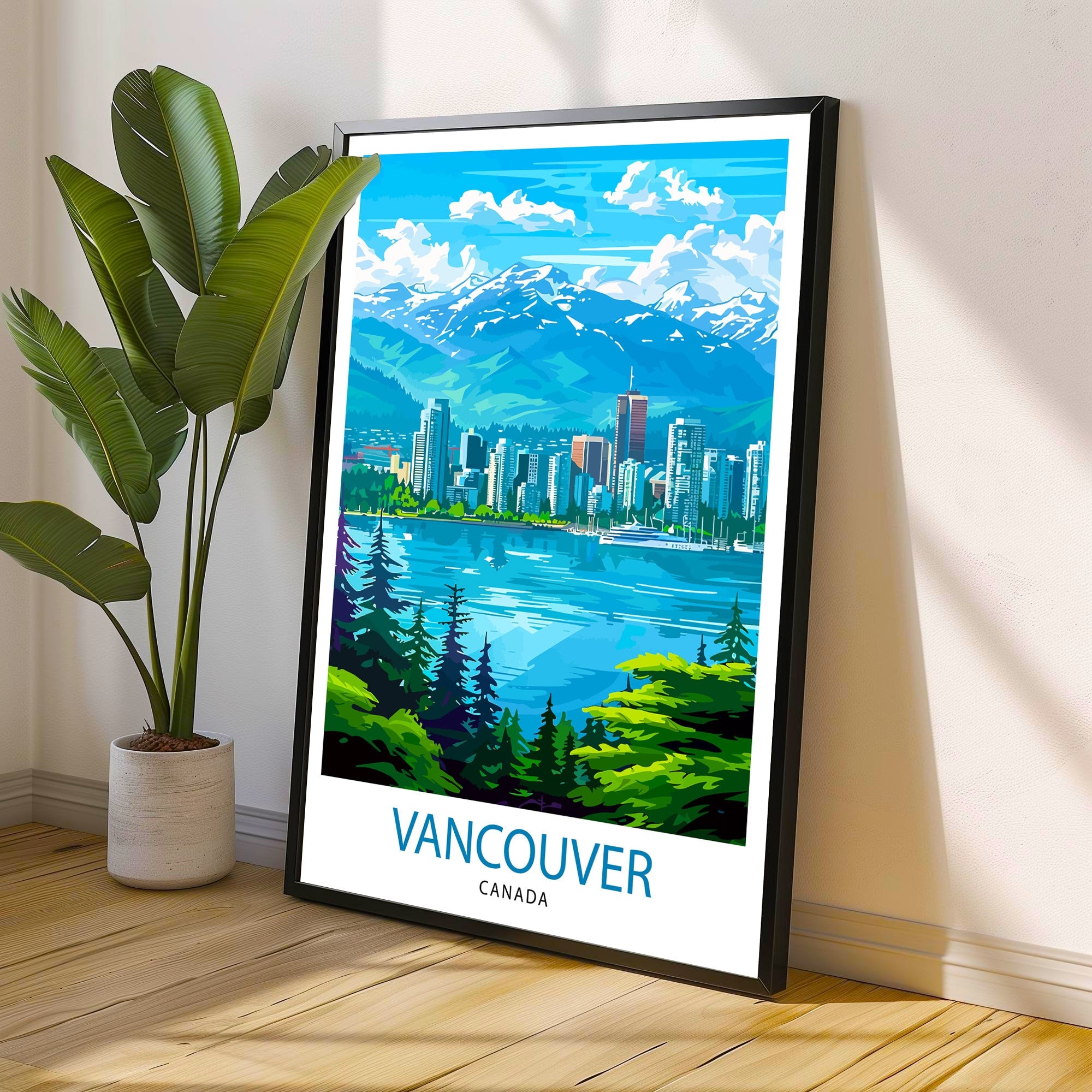 Vancouver Travel Print Vancouver Wall Decor Vancouver Home Living Decor Vancouver Illustration Travel Poster, Gift For Vancouver, Canada