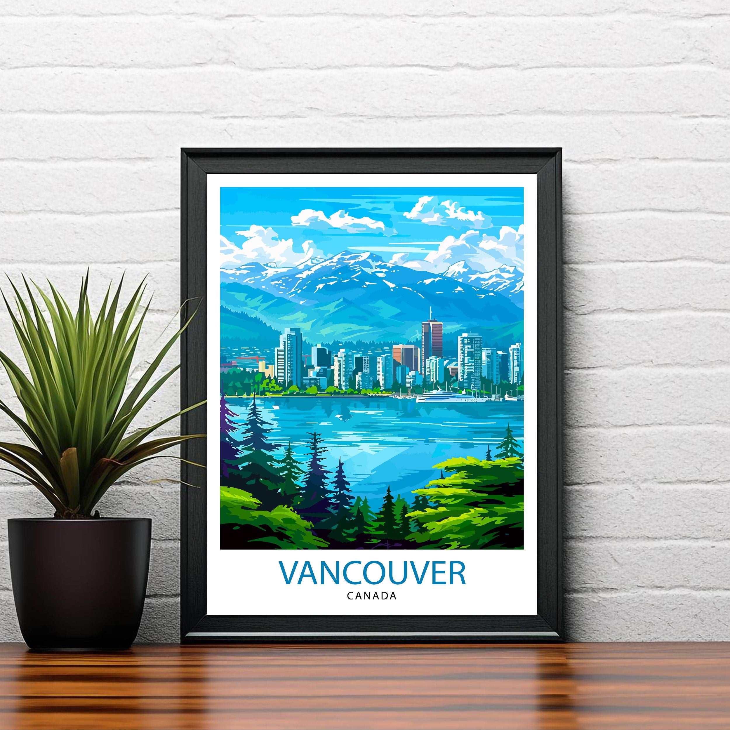 Vancouver Travel Print Vancouver Wall Decor Vancouver Home Living Decor Vancouver Illustration Travel Poster, Gift For Vancouver, Canada