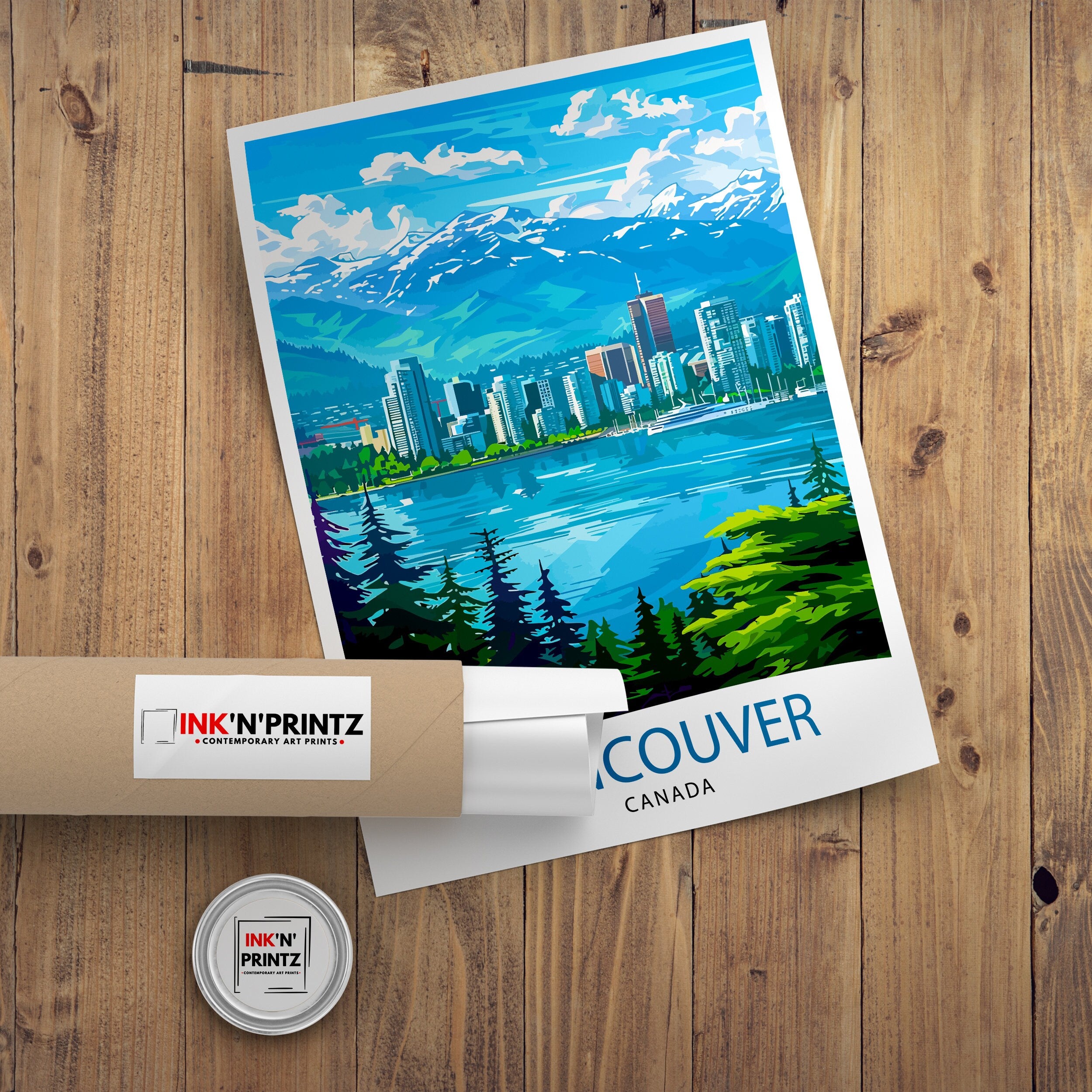 Vancouver Travel Print Vancouver Wall Decor Vancouver Home Living Decor Vancouver Illustration Travel Poster, Gift For Vancouver, Canada