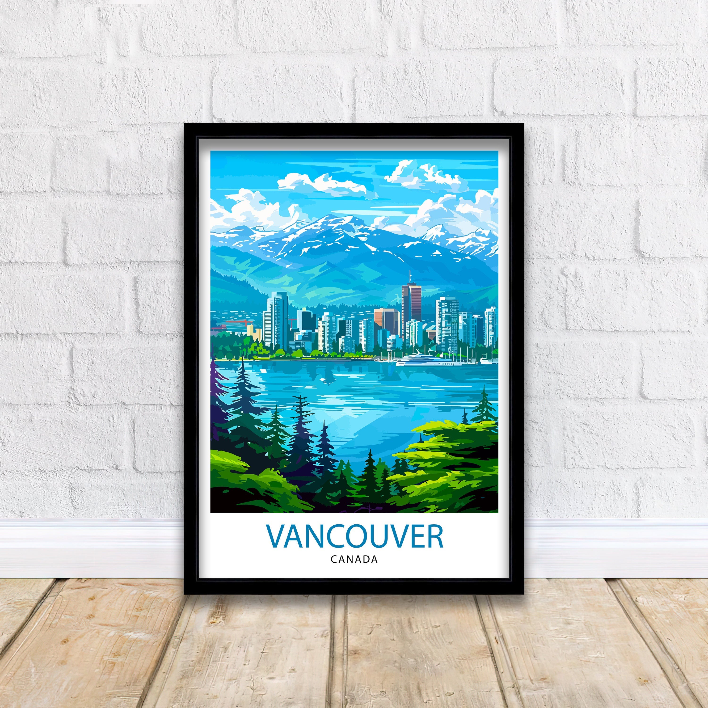 Vancouver Travel Print Vancouver Wall Decor Vancouver Home Living Decor Vancouver Illustration Travel Poster, Gift For Vancouver, Canada