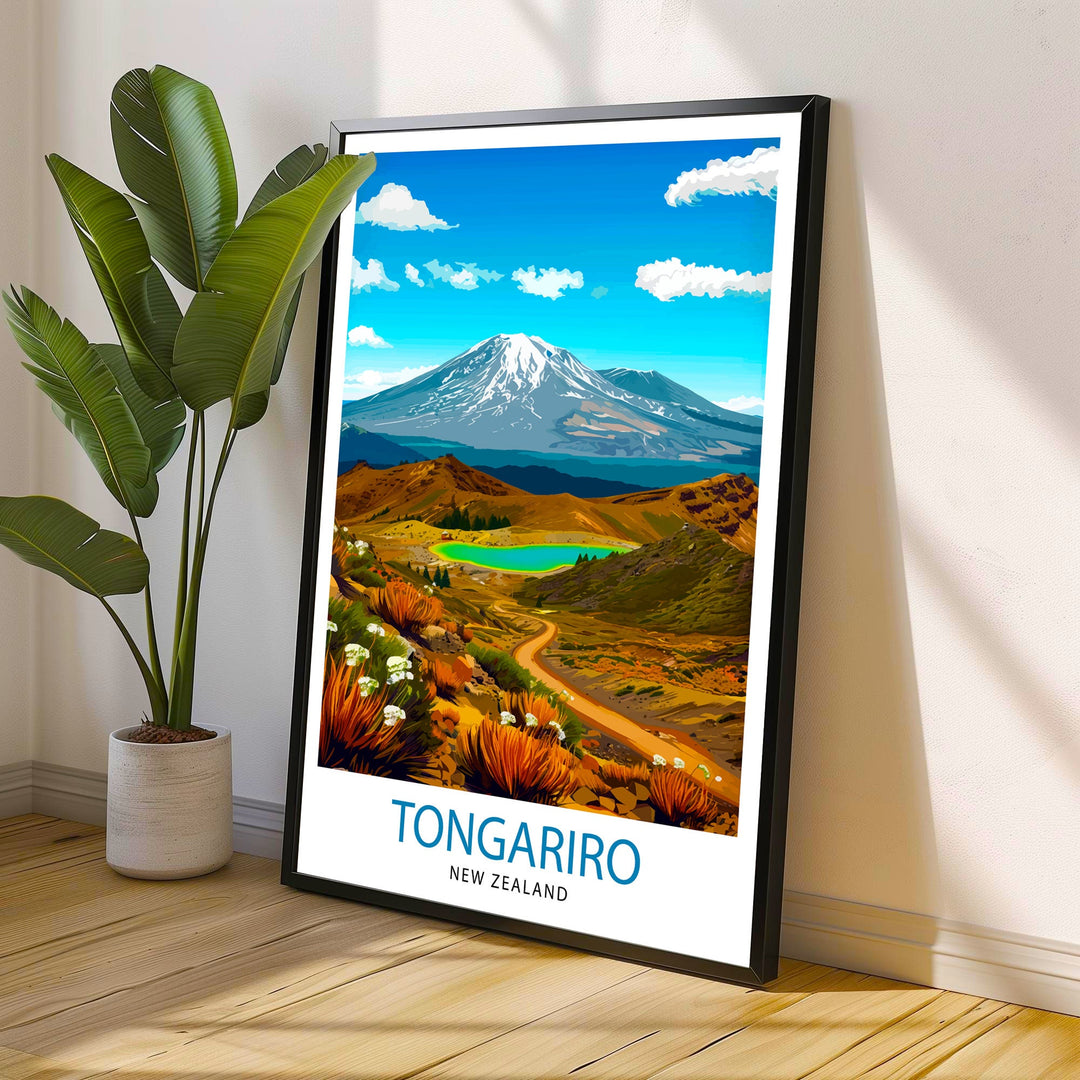 Tongariro National Park New Zealand Travel Poster