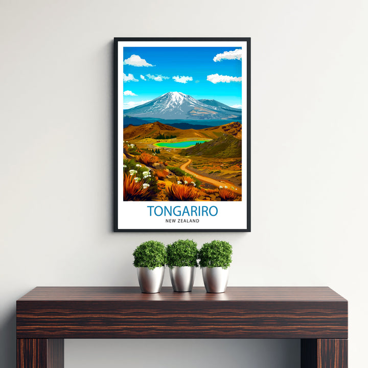 Tongariro National Park New Zealand Travel Poster