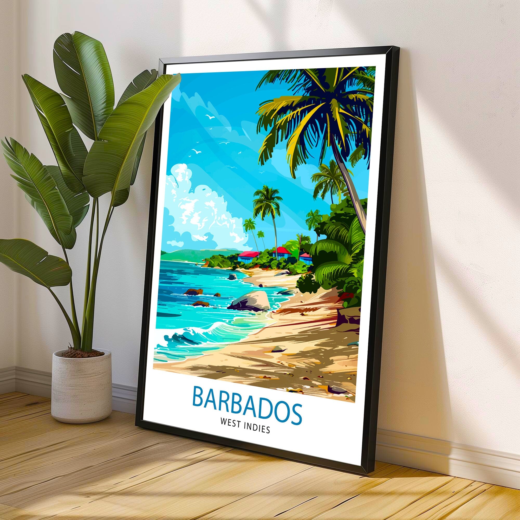 Barbados Travel Print Wall Decor Wall Art Barbados Wall Hanging Home Décor Barbados Gift Art Lovers Caribbean Art Lover Gift Print Art