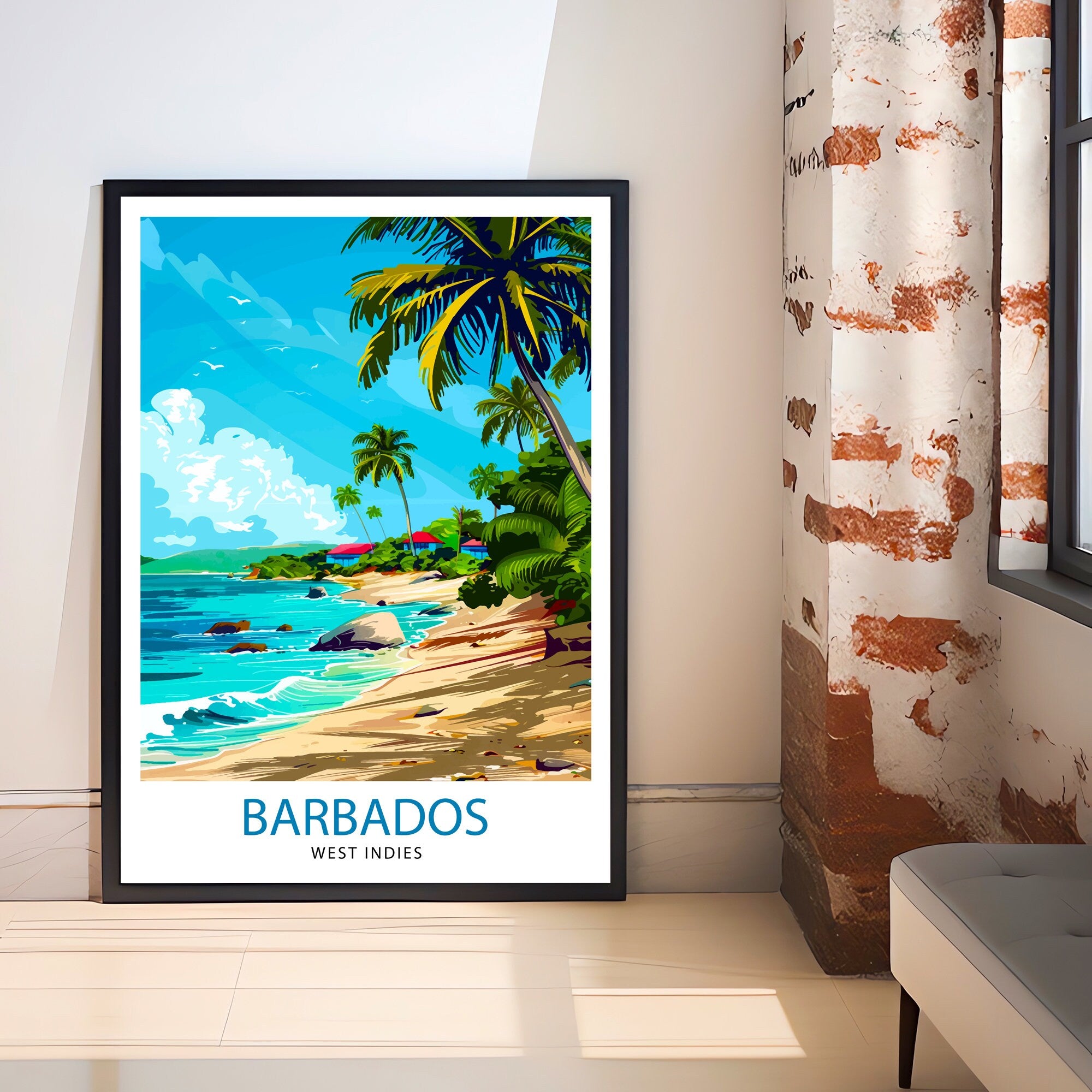Barbados Travel Print Wall Decor Wall Art Barbados Wall Hanging Home Décor Barbados Gift Art Lovers Caribbean Art Lover Gift Print Art
