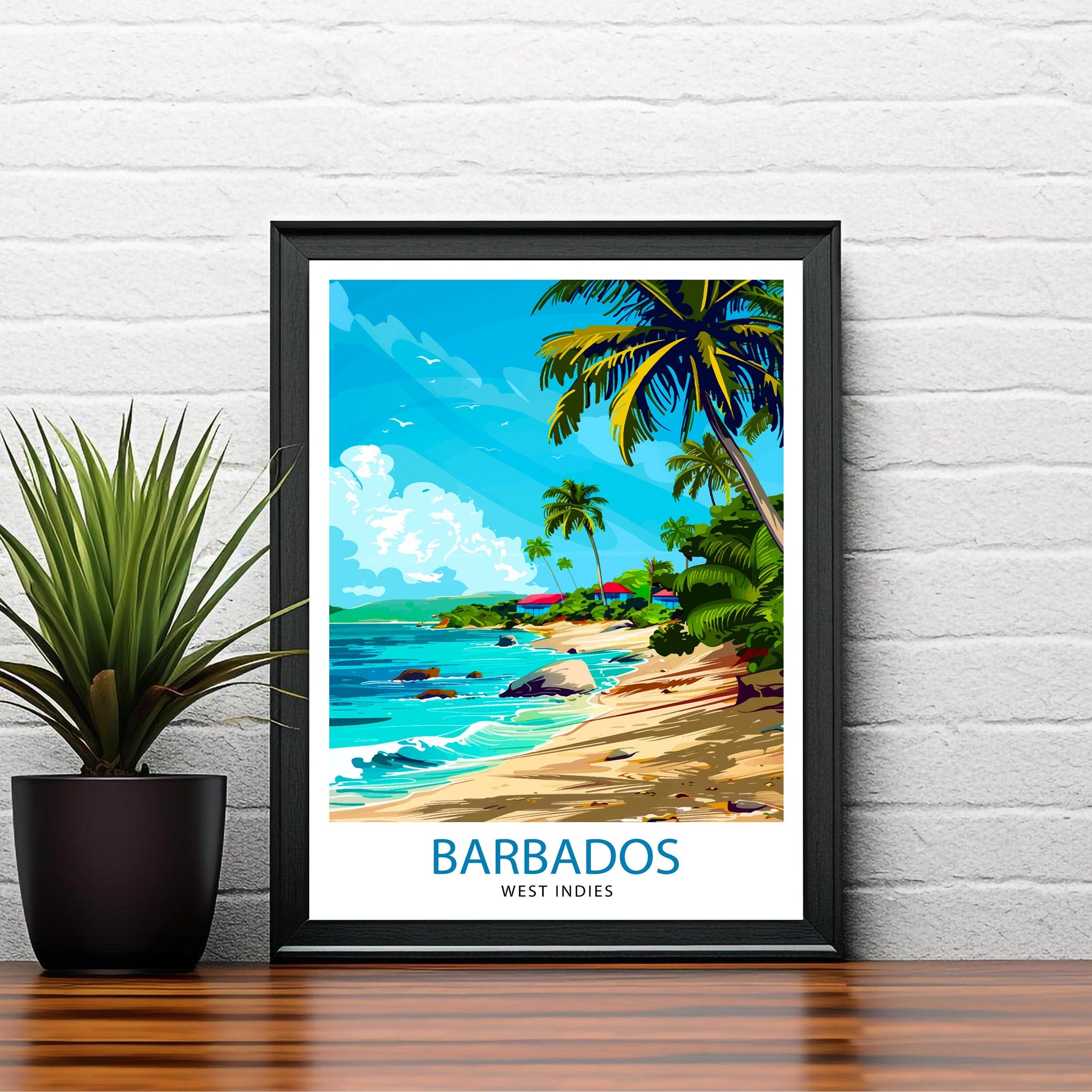 Barbados Travel Print Wall Decor Wall Art Barbados Wall Hanging Home Décor Barbados Gift Art Lovers Caribbean Art Lover Gift Print Art
