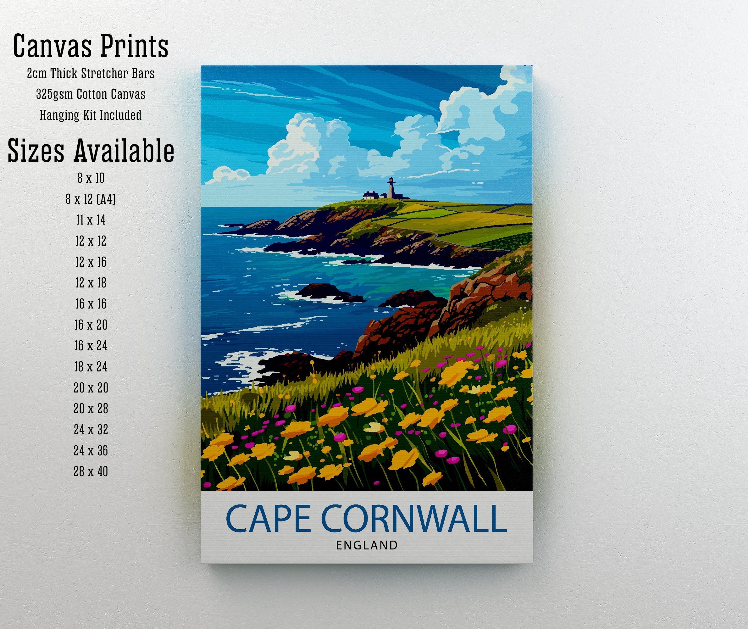 Cape Cornwall England Travel Poster