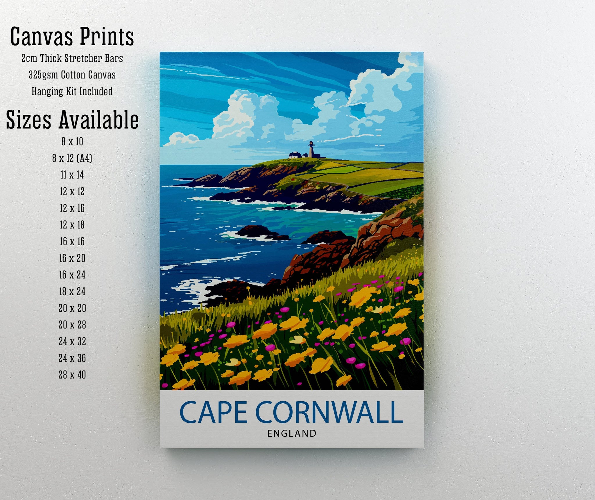 Cape Cornwall England Travel Poster