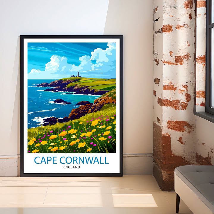 Cape Cornwall England Travel Print Wall Decor Wall Art Cape Cornwall Wall Hanging Home Décor Cape Cornwall Gift Art Lovers England