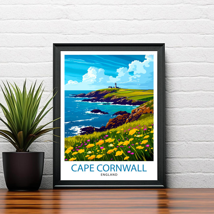 Cape Cornwall England Travel Poster