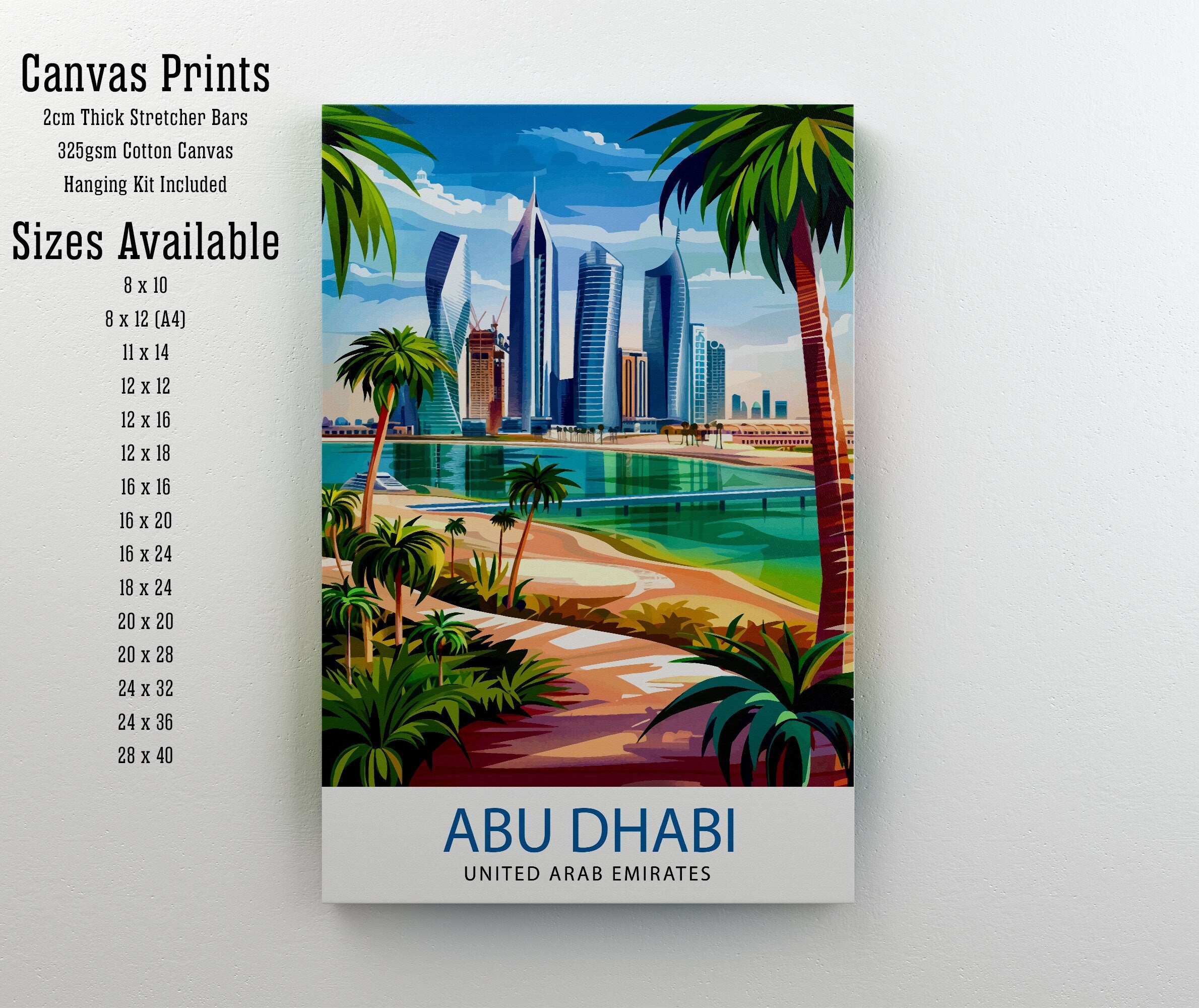 Abu Dhabi UAE Travel Print Wall Decor Wall Art Abu Dhabi Wall Hanging Home Décor Abu Dhabi Gift Art Lovers UAE Art Lover Gift Print Art
