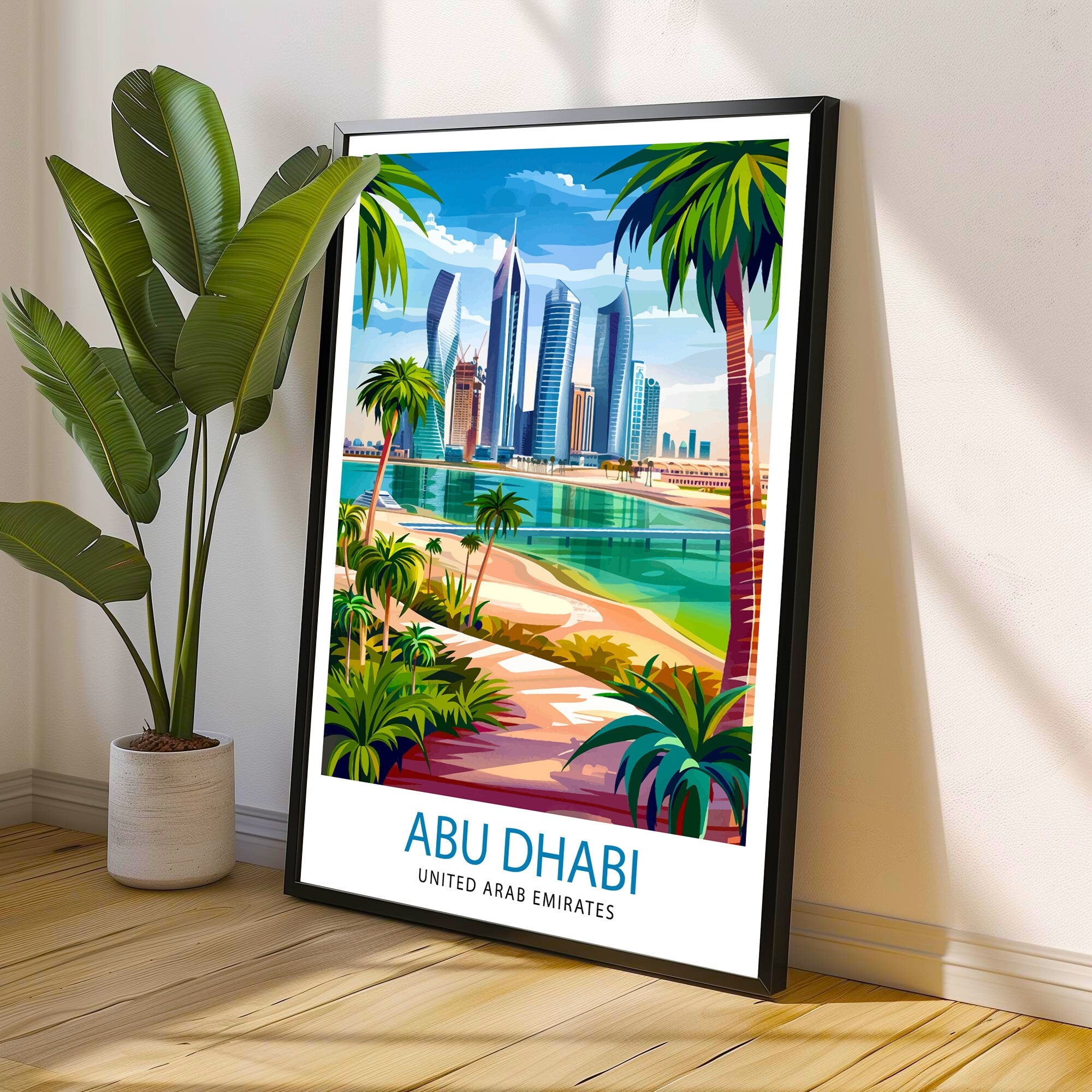 Abu Dhabi UAE Travel Print Wall Decor Wall Art Abu Dhabi Wall Hanging Home Décor Abu Dhabi Gift Art Lovers UAE Art Lover Gift Print Art