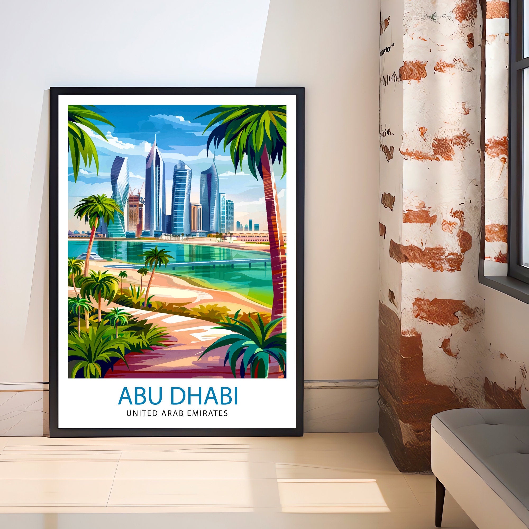 Abu Dhabi UAE Travel Print Wall Decor Wall Art Abu Dhabi Wall Hanging Home Décor Abu Dhabi Gift Art Lovers UAE Art Lover Gift Print Art