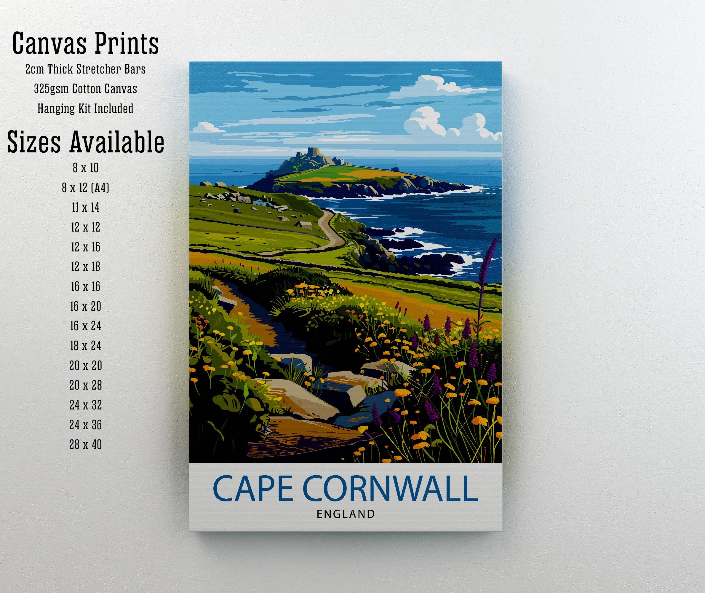 Cape Cornwall England Travel Print Wall Decor Wall Art Cape Cornwall Wall Hanging Home Décor Cape Cornwall Gift Art Lovers England