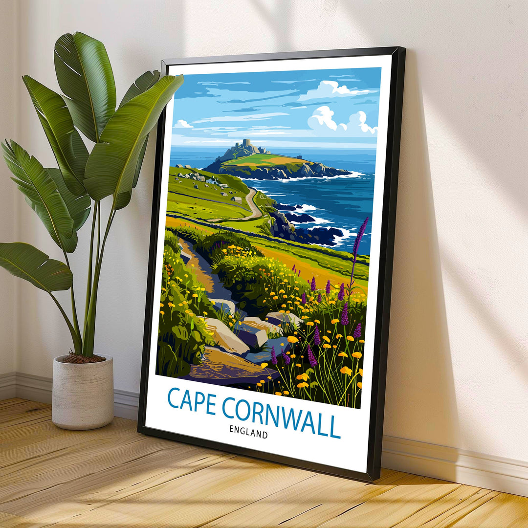 Cape Cornwall England Travel Print Wall Decor Wall Art Cape Cornwall Wall Hanging Home Décor Cape Cornwall Gift Art Lovers England