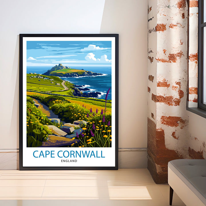 Cape Cornwall England Travel Poster