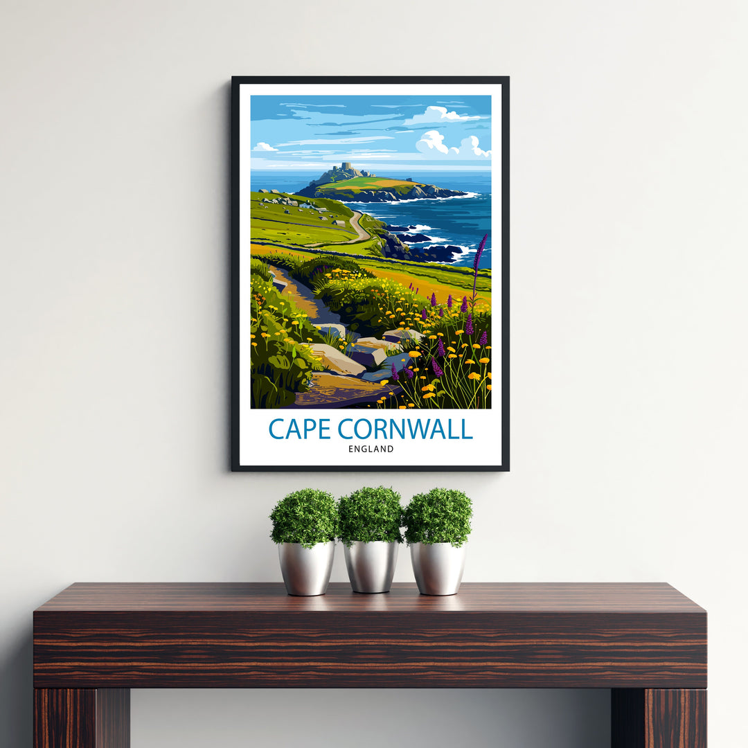 Cape Cornwall England Travel Poster