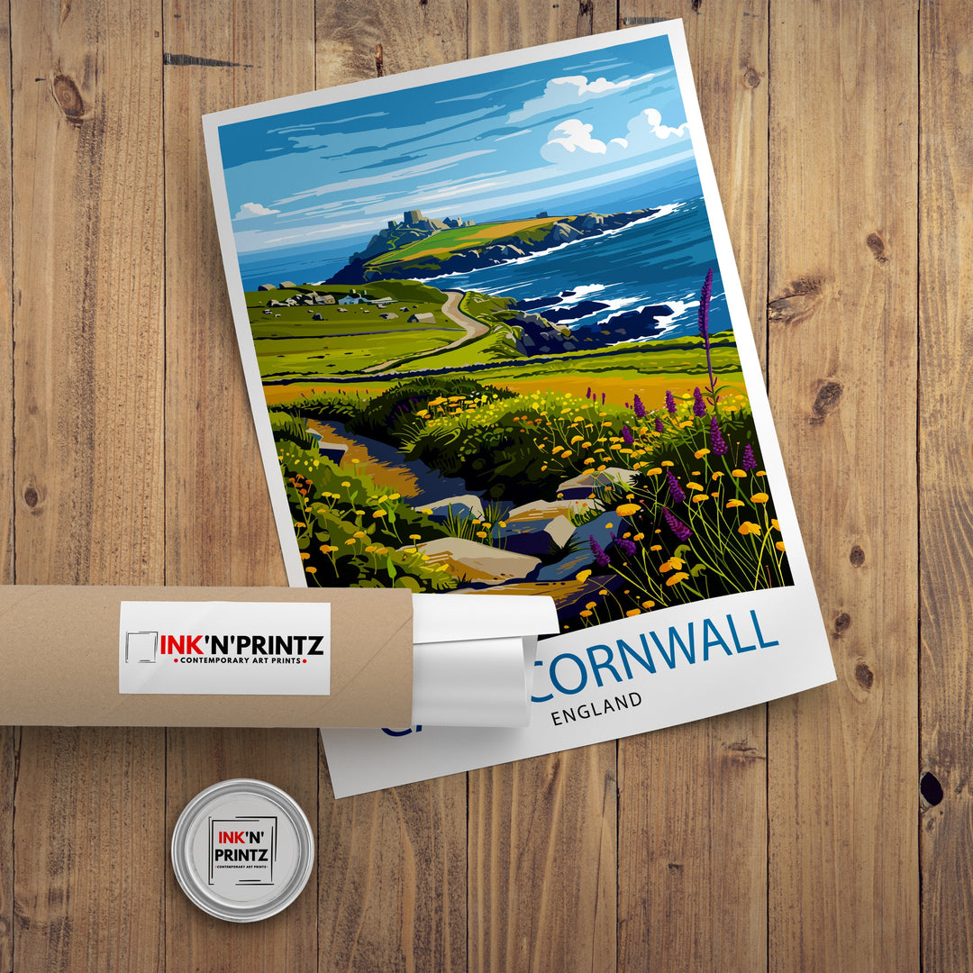 Cape Cornwall England Travel Print Wall Decor Wall Art Cape Cornwall Wall Hanging Home Décor Cape Cornwall Gift Art Lovers England