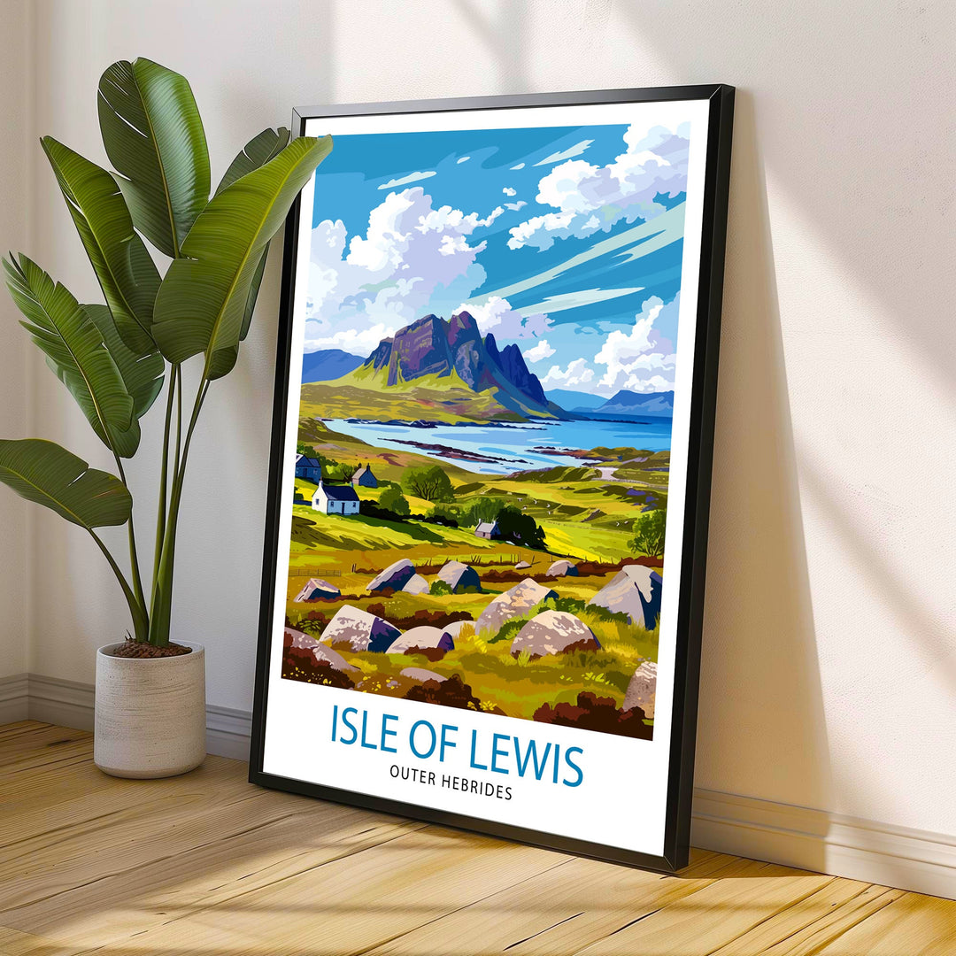 Isle of Lewis Travel Print Lewis Wall Decor Lewis Home Living Decor Lewis Illustration Travel Poster Gift for Isle of Lewis Lewis Home Decor