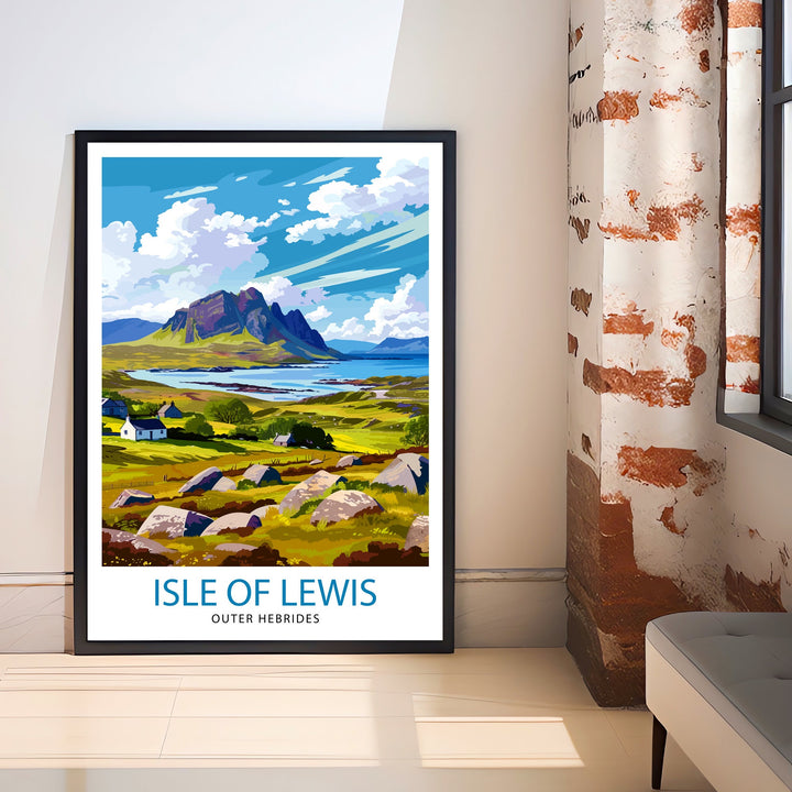 Isle of Lewis Travel Print Lewis Wall Decor Lewis Home Living Decor Lewis Illustration Travel Poster Gift for Isle of Lewis Lewis Home Decor