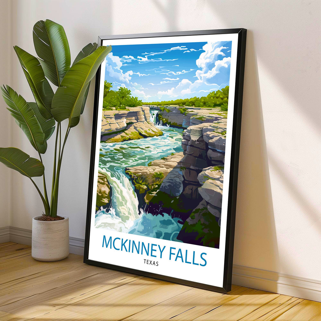 McKinney Falls Texas Travel Print Wall Decor Wall Art McKinney Falls Wall Hanging Home Décor McKinney Falls Gift Art Lovers Texas Art