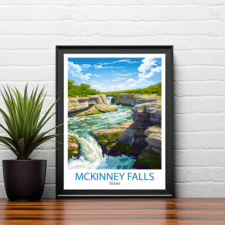 McKinney Falls Texas Travel Print Wall Decor Wall Art McKinney Falls Wall Hanging Home Décor McKinney Falls Gift Art Lovers Texas Art